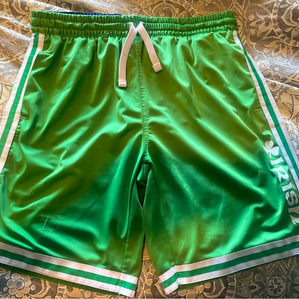 Men’s Athletic Green Mesh Shorts Irish Print